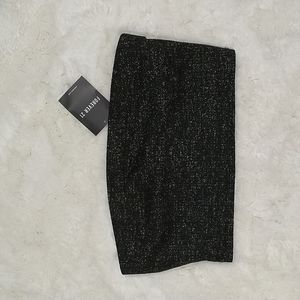 New Forever 21 gray ribbed silver thread crop tube top small